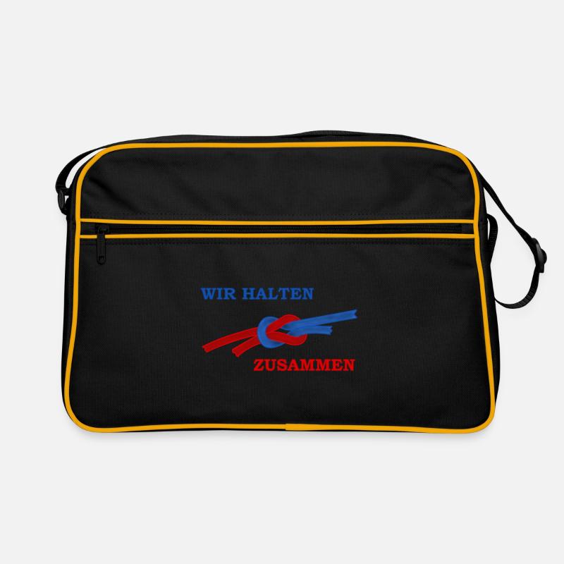 Wir halten zusammen, Knoten - Retro Tasche - Schwarz/Gold