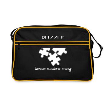 Puzzle Because Murder Is Wrong Lustiges Geschenk - Retro Tasche - Schwarz/Gold - Vorne