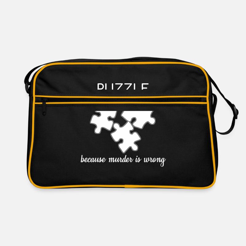 Puzzle Because Murder Is Wrong Lustiges Geschenk Retro Tasche