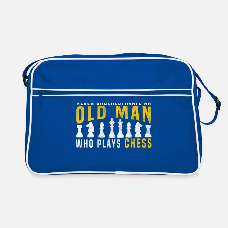 old man playing chess Retro Bag