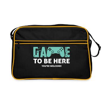 I Paused My Game To Be Here - Gamer Gaming Saying - Retro Bag - black/gold - Front