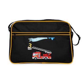 3ème anniversaire du service d'incendie - Sac Retro - noir/or - Devant