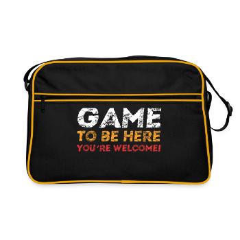 I Paused My Game To Be Here - Gamer Gaming Saying - Retro Bag - black/gold - Front