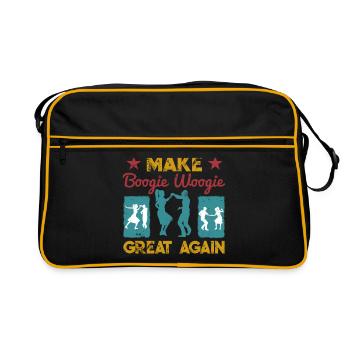 Make Boogie Woogie Great Again Tanzen Geschenk - Retro Tasche - Schwarz/Gold - Vorne