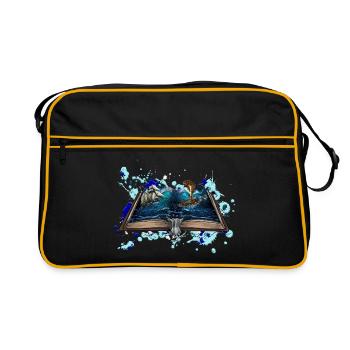 Ship in the storm with snake Illustration - Retro Bag - black/gold - Front