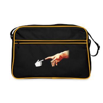 Drôle 8bit & Nerd Geek Humour (Création d'Adam) - Sac Retro - noir/or - Devant