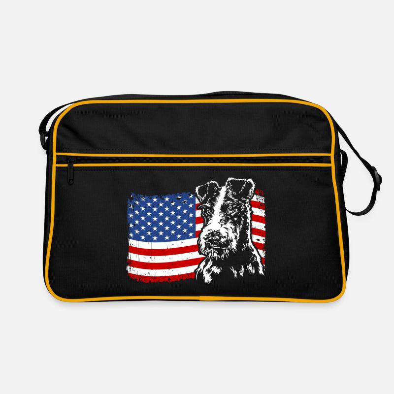 Wire Fox Terrier America Flag Dogs Wilsigns Retro Bag