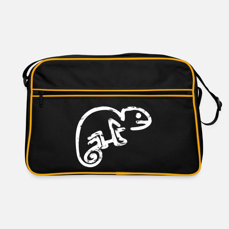 chameleon kreide - Retro Tasche - Schwarz/Gold