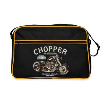Chopper Custom Engine - Retro Tasche - Schwarz/Gold - Vorne