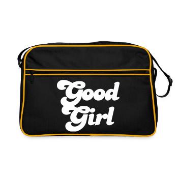 Good Girl Girl Cool Retro Dictons Citations Style - Sac Retro - noir/or - Devant