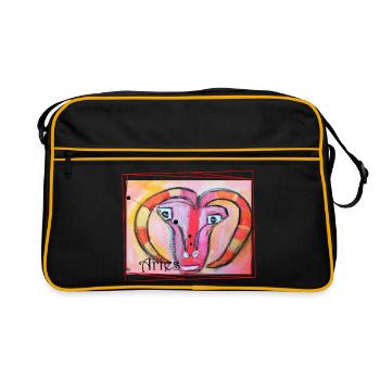 Aries Rainbow Celestial Art - Retro Bag - black/gold - Front