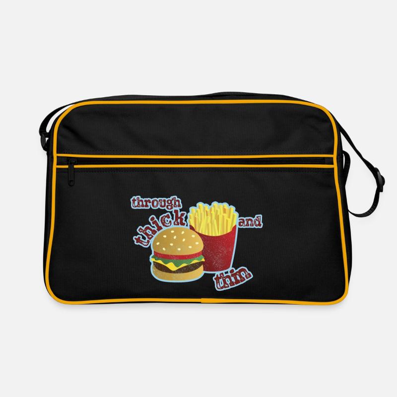 Burger mit Pommes Retro Tasche