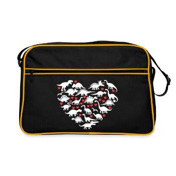 J’adore les dinosaures - Sac Retro - noir/or - Devant