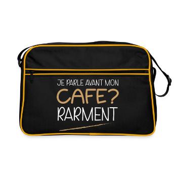 Citation humoristique café - Sac Retro - noir/or - Devant