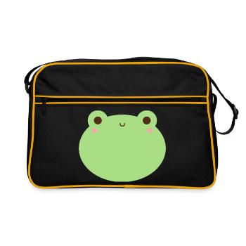 Adorable grenouille kawaii conception de personnage - Sac Retro - noir/or - Devant