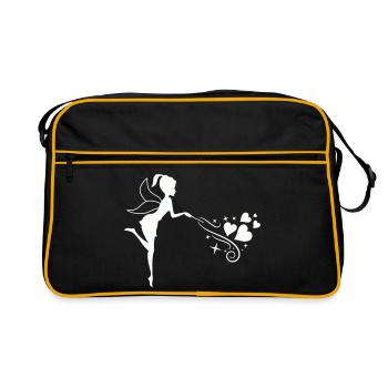 Fée de conte de fées avec magie du cœur - Sac Retro - noir/or - Devant