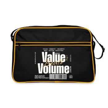 Value Beats Volume – Statement Design (Dark) - Retro Bag - black/gold - Front