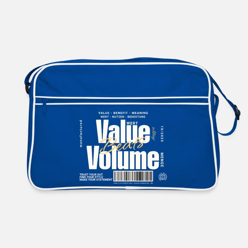 Value Beats Volume – Statement Design (Dark) Retro Bag