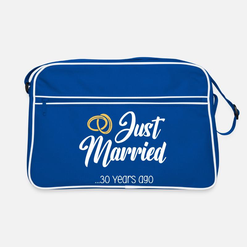 Just Married 30 Jahre Ehe Verheiratet Jubiläum Retro Tasche