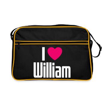 I Love William Pink Heart I Love William - Retro Bag - black/gold - Front