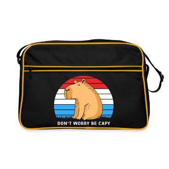 Capybara - Retro Tasche - Schwarz/Gold - Vorne