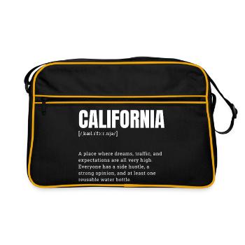 Petite faute de frappe en majuscules en Californie détrite - Sac Retro - noir/or - Devant