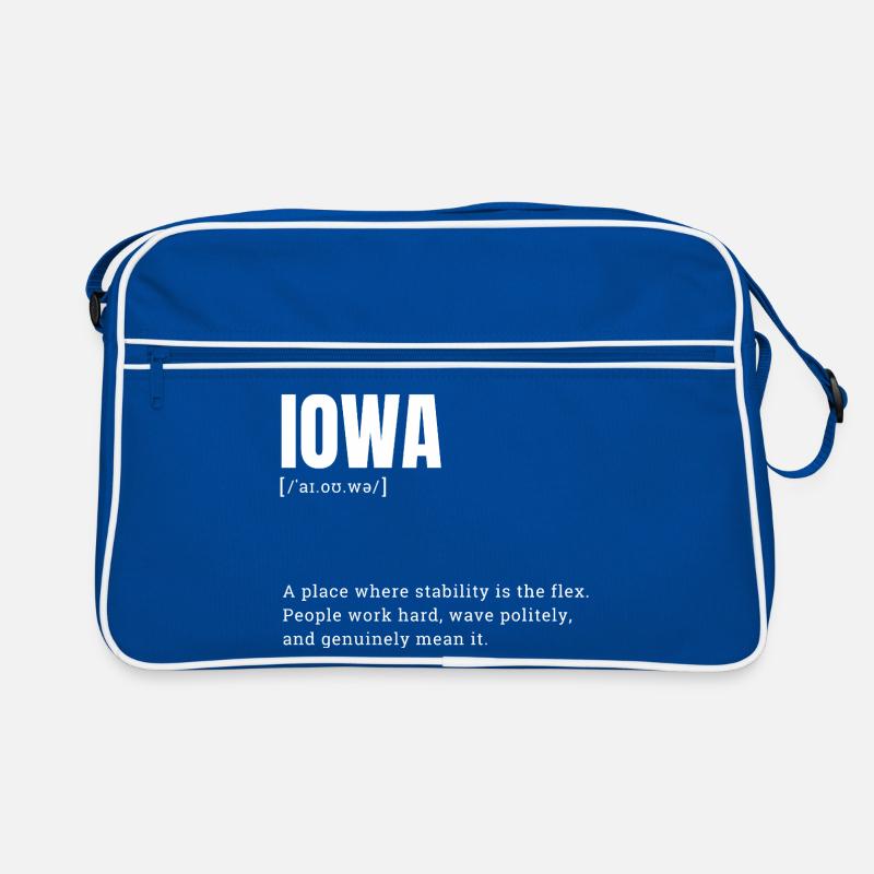 Iowa Bold Typography Statement Retro Bag