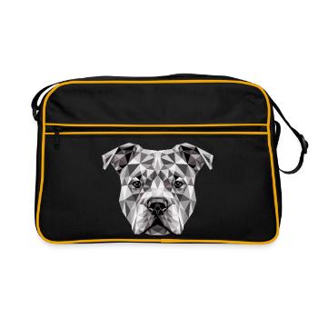 Pitbull Bulldog Pittie American Pitbull Terrier - Sac Retro - noir/or - Devant