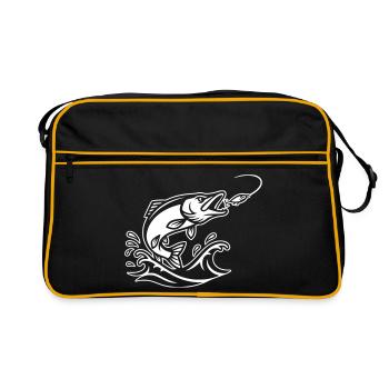 Aperçu du saut du brochet-prédateur - Sac Retro - noir/or - Devant