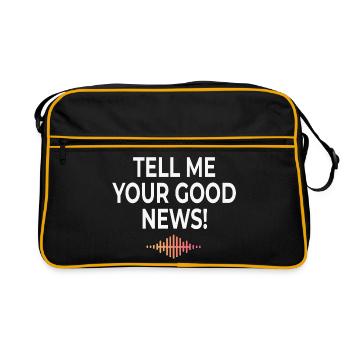 Tell Me Your Good News Typography - Retro Bag - black/gold - Front