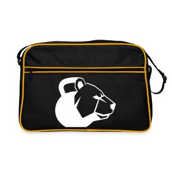 Dynamique du logo graphique Bear Kettlebell - Sac Retro - noir/or - Devant
