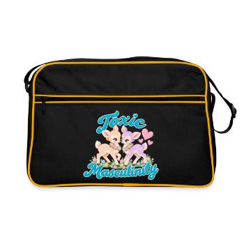 Zärtliches Duo - Retro Tasche - Schwarz/Gold - Vorne