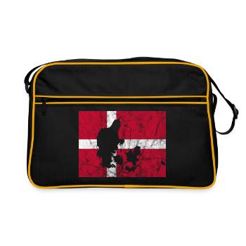 Danemark Drapeau danois Dannebrog Silhouette - Sac Retro - noir/or - Devant