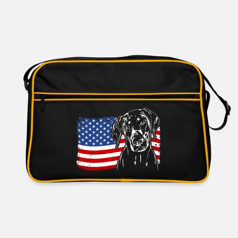 Dobermann Amerika Fahne Hunde Wilsigns Retro Tasche