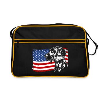 Hanoverian Scent Hound America Flag Dogs - Retro Bag - black/gold - Front