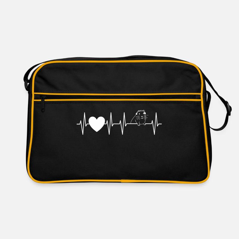 Cochon d'inde blanc avec coeur Sac Retro