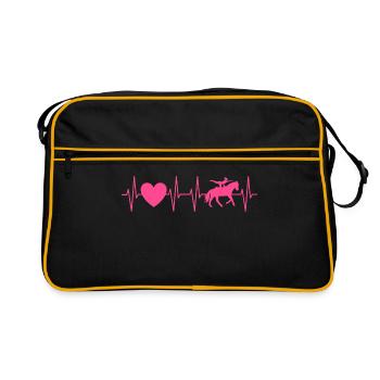 Battement de coeur Volti Pink - Idée cadeau Vaulting - Sac Retro - noir/or - Devant