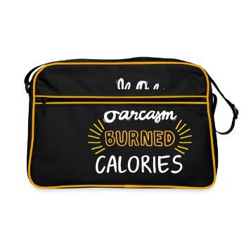 If Only Sarcasm Burned Calories_white-orange - Retro Bag - black/gold - Front