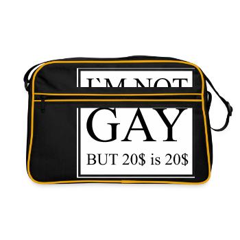 Im not gay - Retro Bag - black/gold - Front