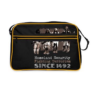 Amérindiens Guerriers Homeland Security 1492 - Sac Retro - noir/or - Devant