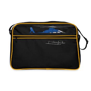 Blue helicopter - Retro Bag - black/gold - Front