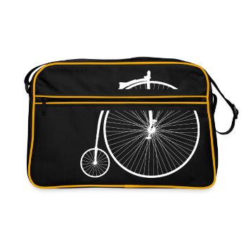 grand bi (motif blanc) - Sac Retro - noir/or - Devant