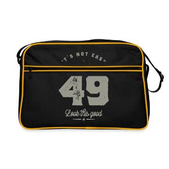 49 Years Old Birthday Gift - Retro Bag - black/gold - Front