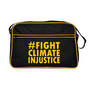 Fight climate injustice - Retro Tasche - Schwarz/Gold - Vorne