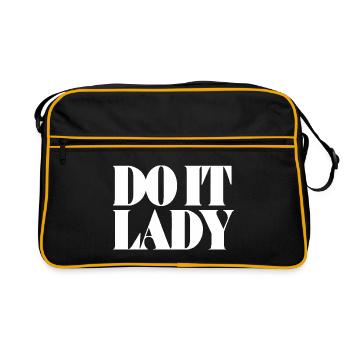 do it lady - weiß - Retro Tasche - Schwarz/Gold - Vorne