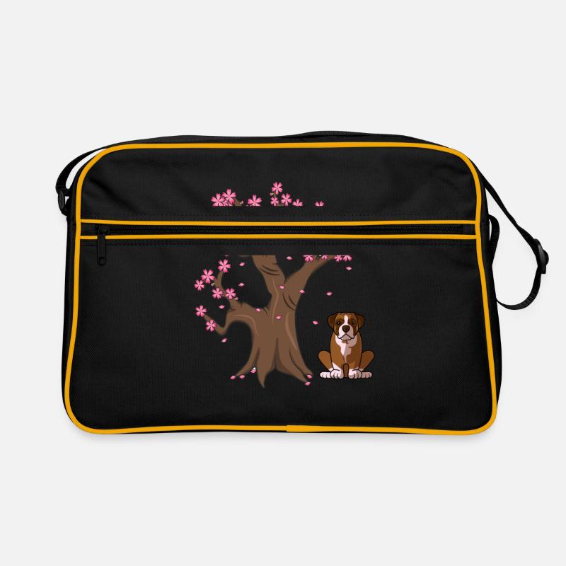 Arbre de fleurs de cerisier japonais Boxer Dog Sac Retro