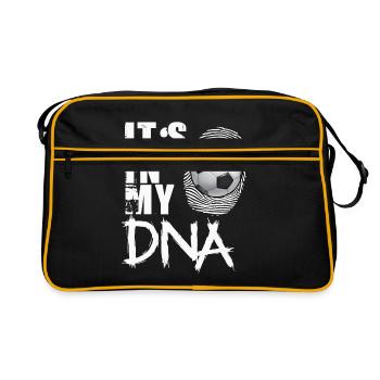 Fußball Es ist in meiner DNA Lustiges Fußballspieler-Geschenk - Retro Tasche - Schwarz/Gold - Vorne
