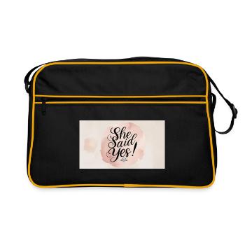 Sie sagte Ja – Verlobungsfeier Stil - Sac Retro - noir/or - Devant