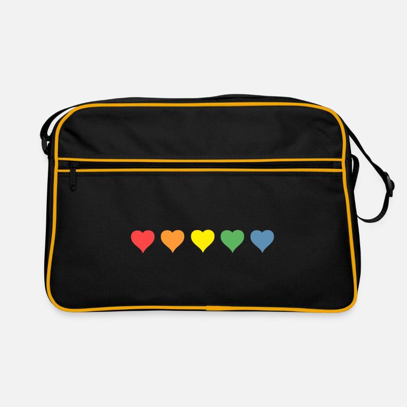 Cœurs arc-en-ciel Sac Retro