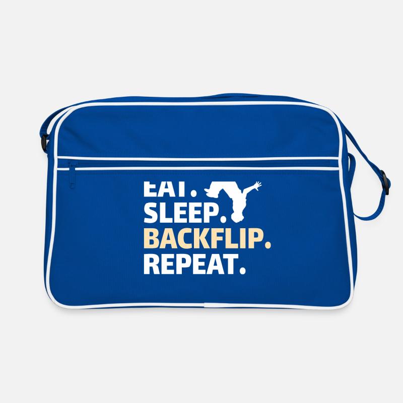 GYMNASTICS: eat,backflip,sleep,repeat Retro Tasche